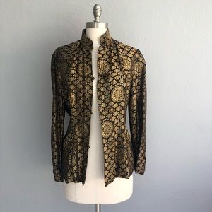 Black and gold Asian inspired jacket cardigan